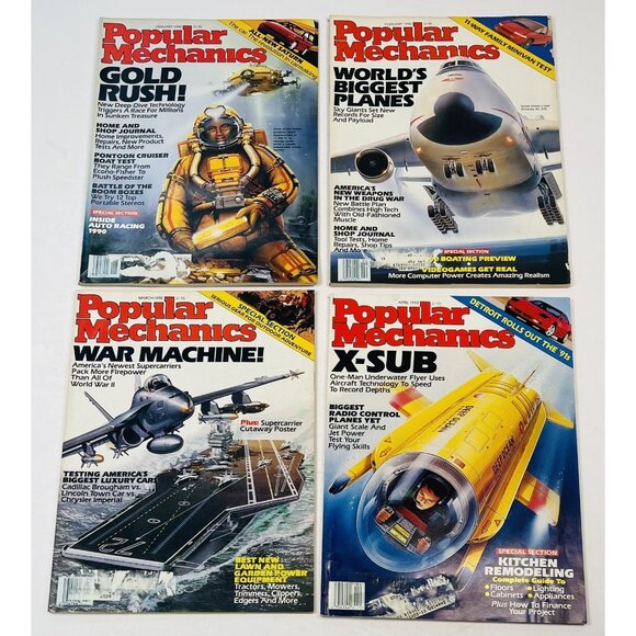 1990 COMPLETE Year - 12 Issues POPULAR MECHANICS Magazine Planes Sub Auto Ship - Picture 3 of 8